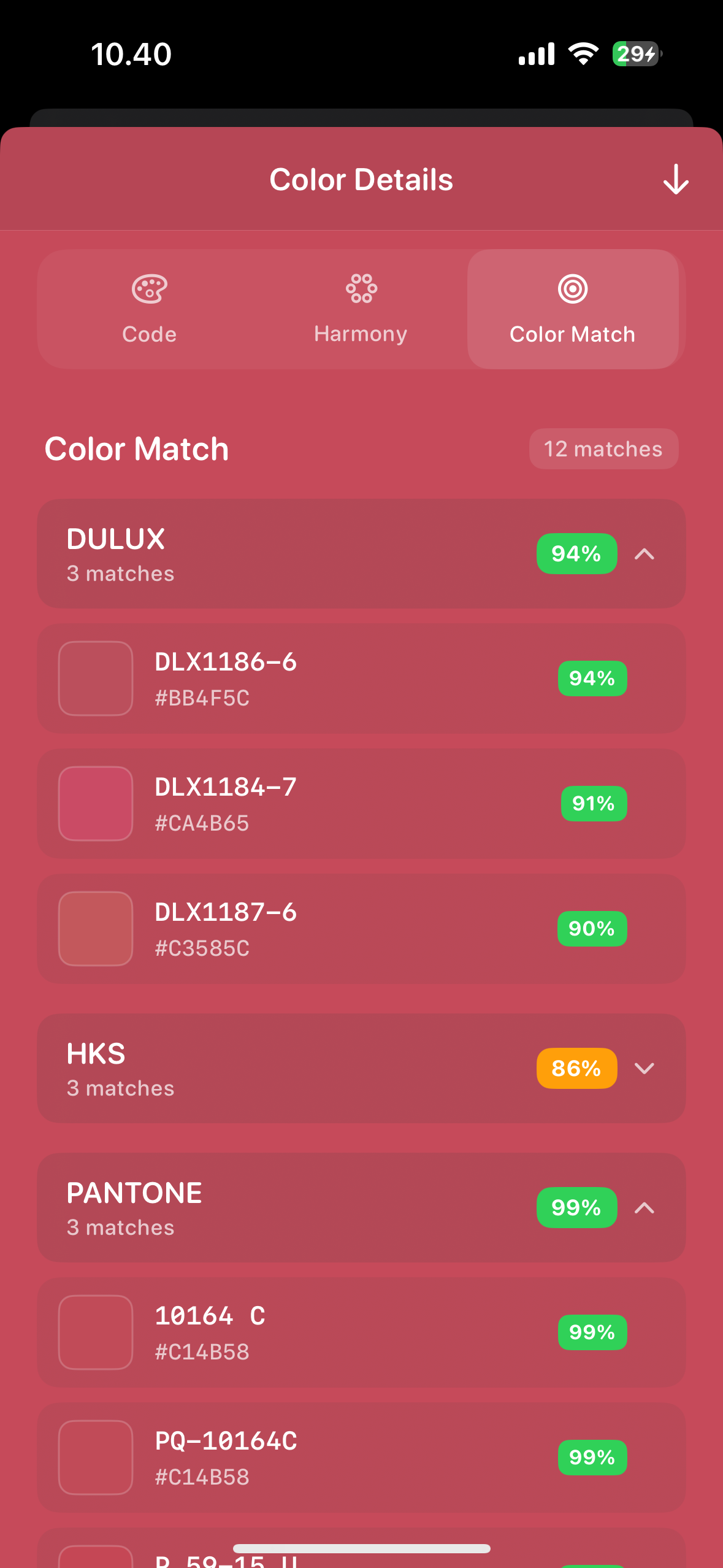 PRO Color Matching